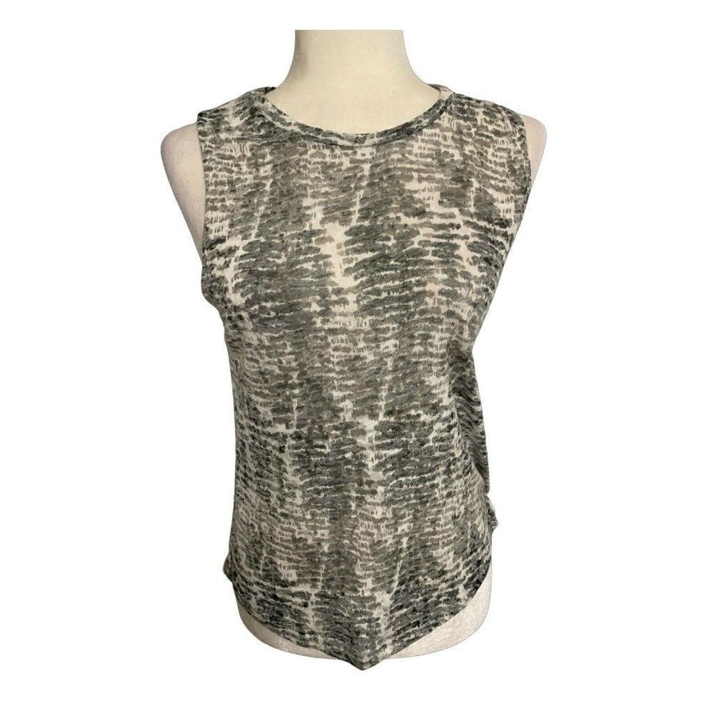 lna womens Crew Neck black white sheer tank top xs